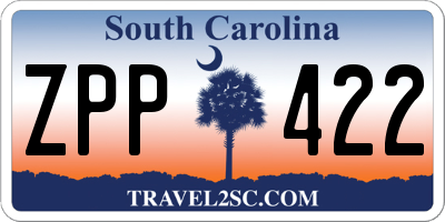 SC license plate ZPP422