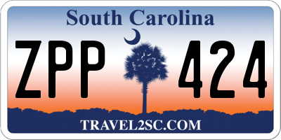 SC license plate ZPP424