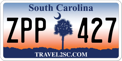 SC license plate ZPP427