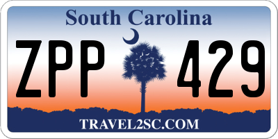 SC license plate ZPP429