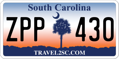 SC license plate ZPP430
