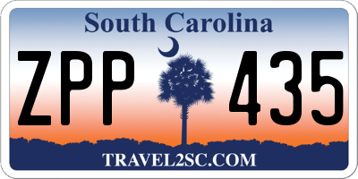 SC license plate ZPP435