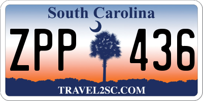 SC license plate ZPP436