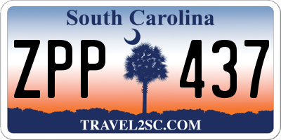 SC license plate ZPP437