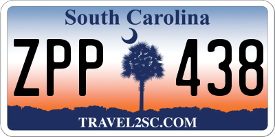 SC license plate ZPP438