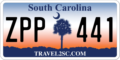 SC license plate ZPP441