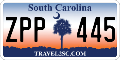 SC license plate ZPP445