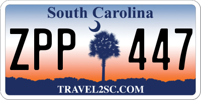 SC license plate ZPP447