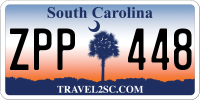 SC license plate ZPP448