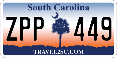 SC license plate ZPP449