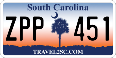 SC license plate ZPP451