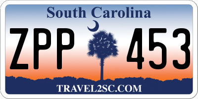 SC license plate ZPP453