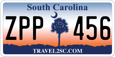 SC license plate ZPP456