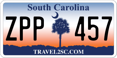 SC license plate ZPP457