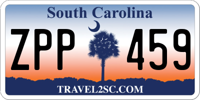 SC license plate ZPP459