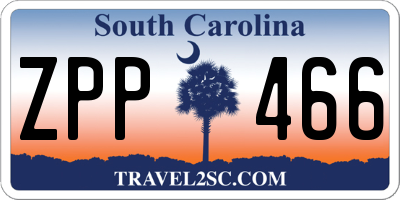SC license plate ZPP466