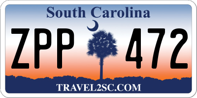 SC license plate ZPP472