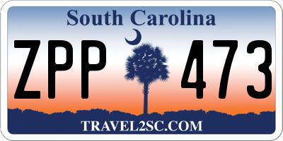 SC license plate ZPP473