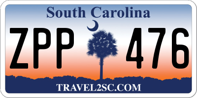 SC license plate ZPP476