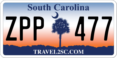 SC license plate ZPP477