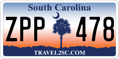 SC license plate ZPP478