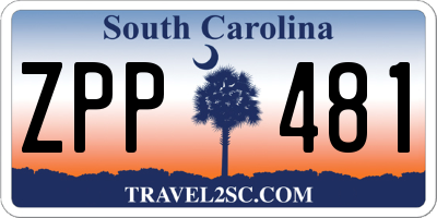 SC license plate ZPP481