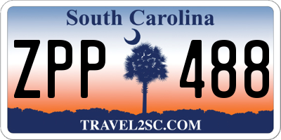 SC license plate ZPP488