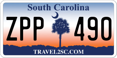 SC license plate ZPP490