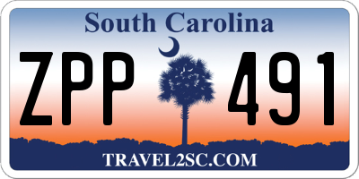 SC license plate ZPP491