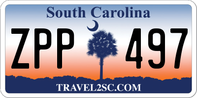SC license plate ZPP497