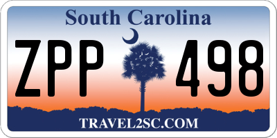 SC license plate ZPP498