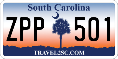 SC license plate ZPP501