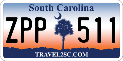 SC license plate ZPP511
