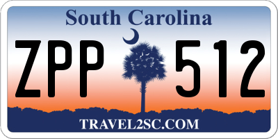 SC license plate ZPP512