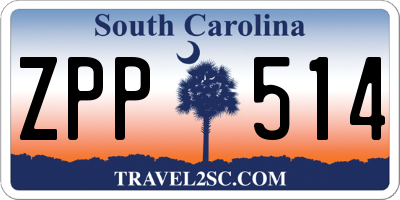 SC license plate ZPP514