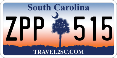 SC license plate ZPP515