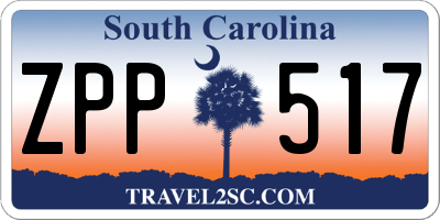 SC license plate ZPP517