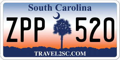 SC license plate ZPP520