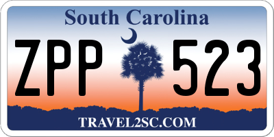 SC license plate ZPP523