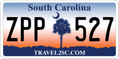 SC license plate ZPP527