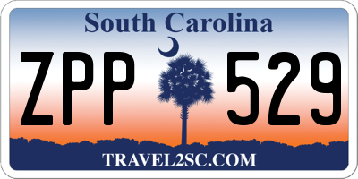 SC license plate ZPP529