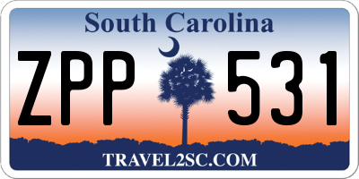 SC license plate ZPP531