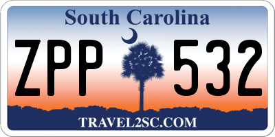 SC license plate ZPP532