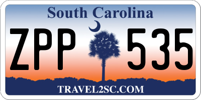 SC license plate ZPP535