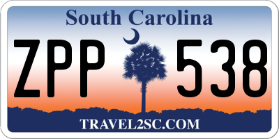 SC license plate ZPP538