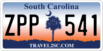 SC license plate ZPP541