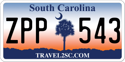 SC license plate ZPP543