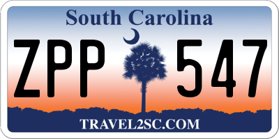SC license plate ZPP547