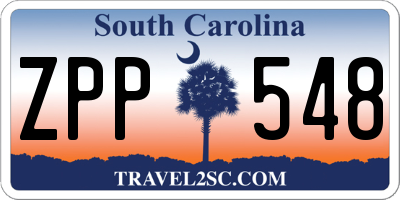 SC license plate ZPP548