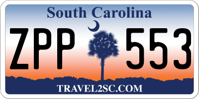SC license plate ZPP553